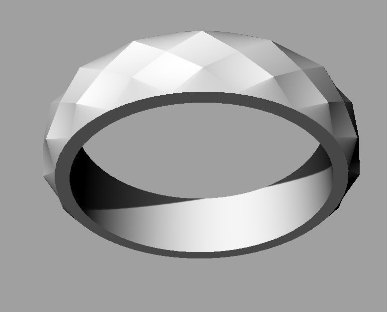Faceted Ring 3D print model_9