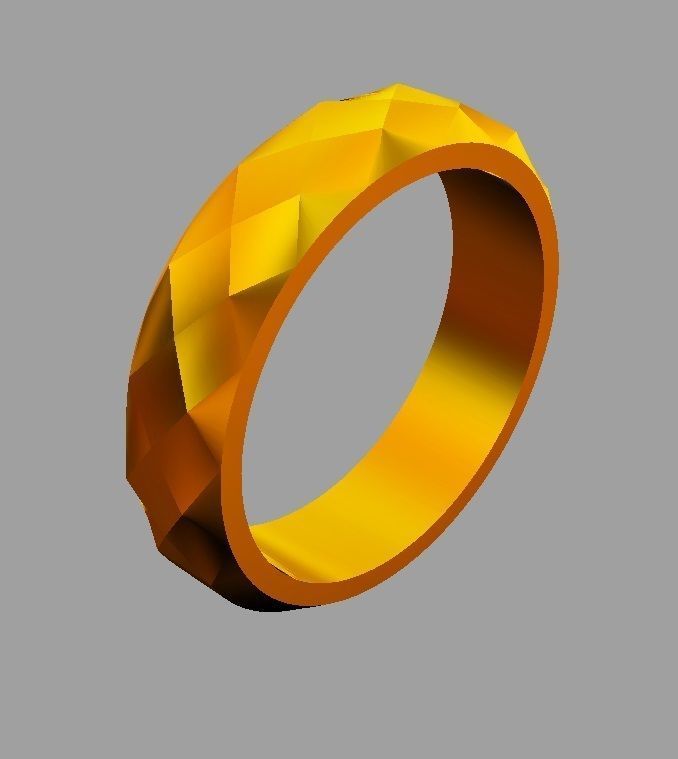 Faceted Ring 3D print model_6