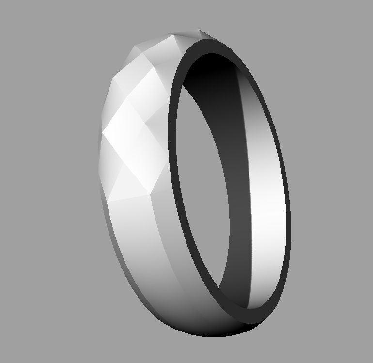 Faceted Ring 3D print model_10