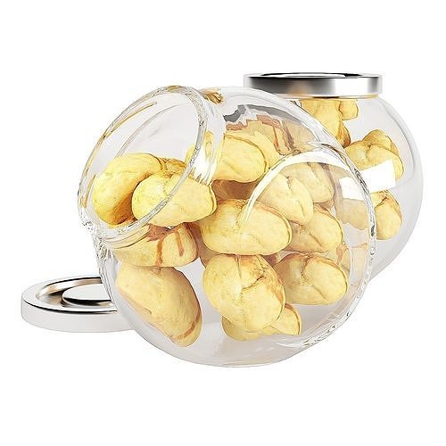 Glass jar cookie content 08 3D model 7