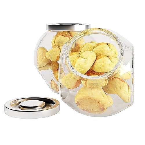 Glass jar cookie content 08 3D model 4
