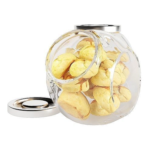 Glass jar cookie content 08 3D model 6