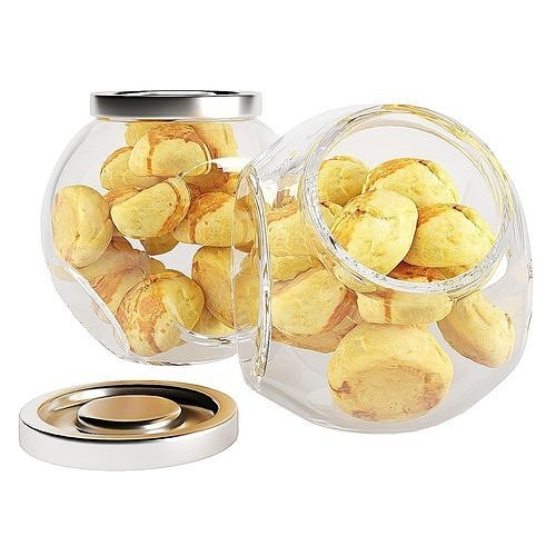 Glass jar cookie content 08 3D model 2