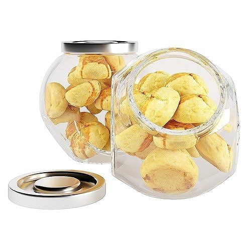 Glass jar cookie content 08 3D model 3