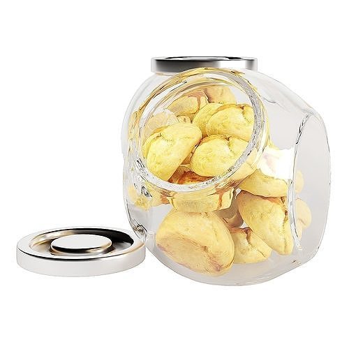 Glass jar cookie content 08 3D model 5