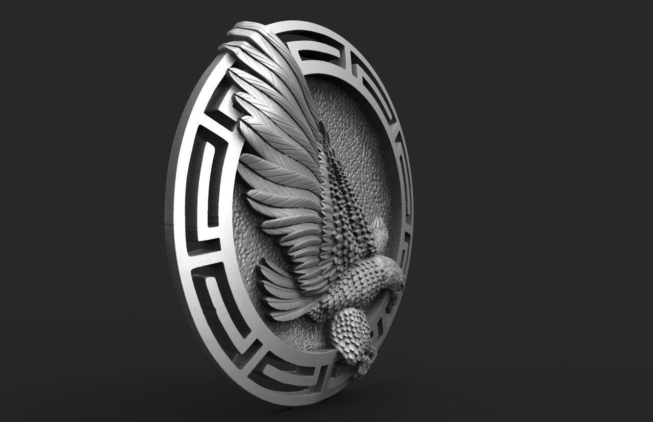 Eagle pendant  3D print model_7