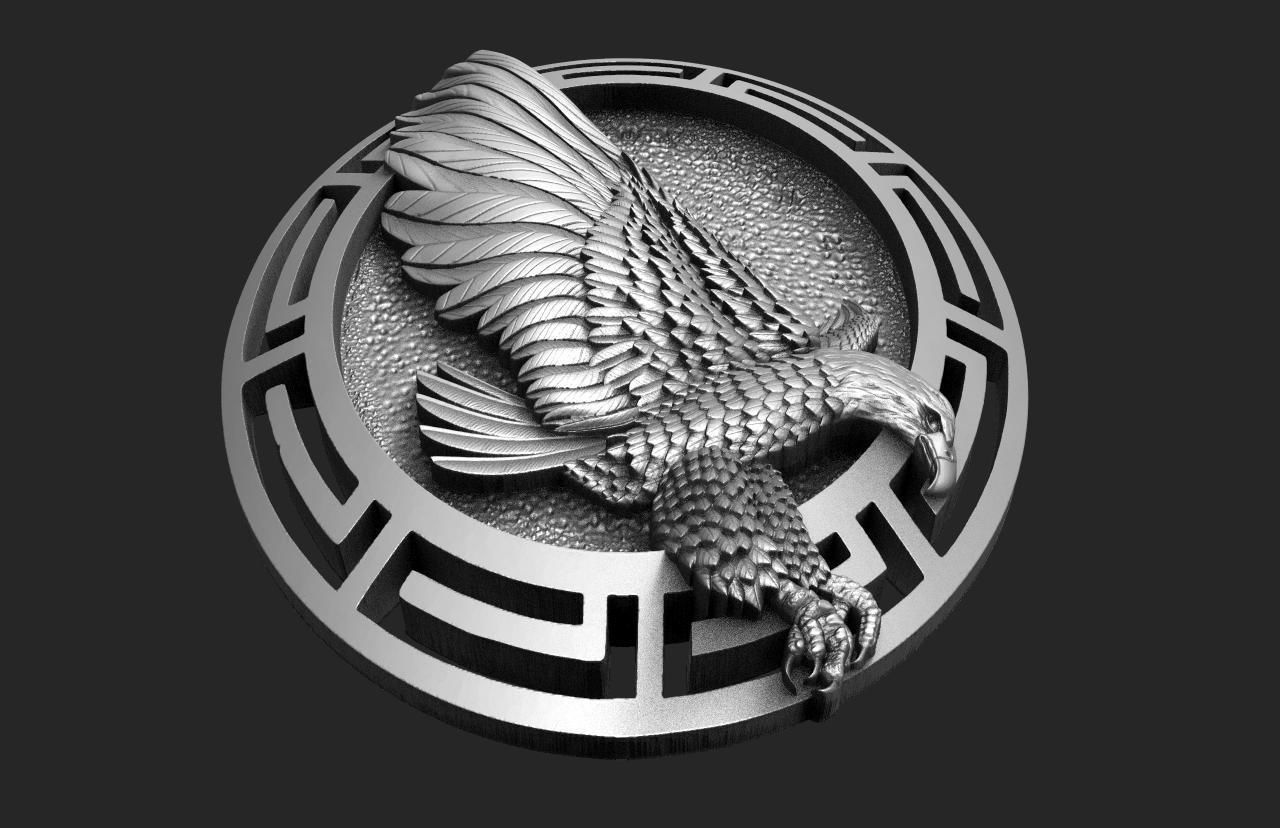 Eagle pendant  3D print model_6