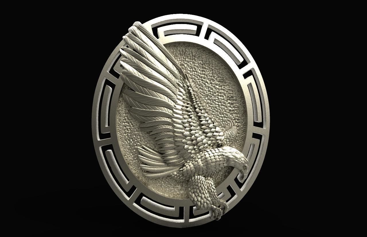 Eagle pendant  3D print model_8