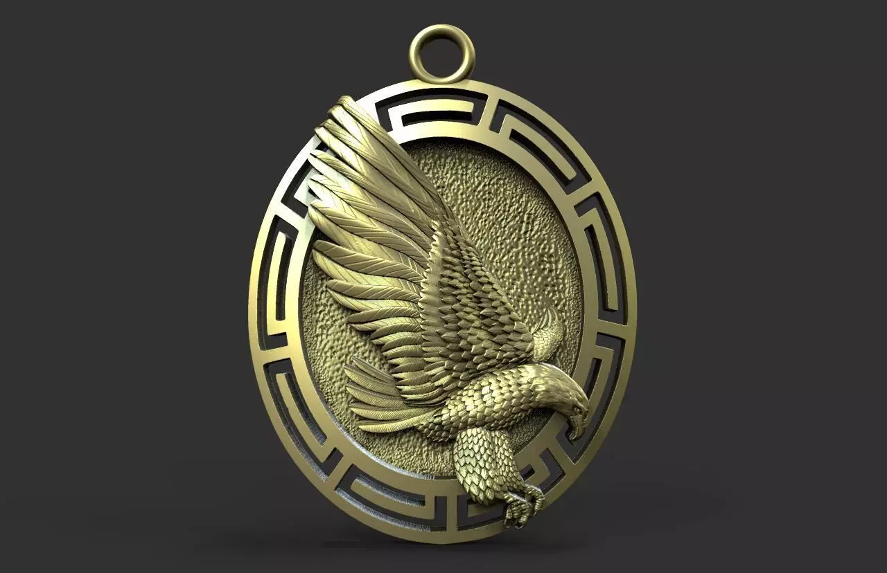 Eagle pendant  3D print model_0