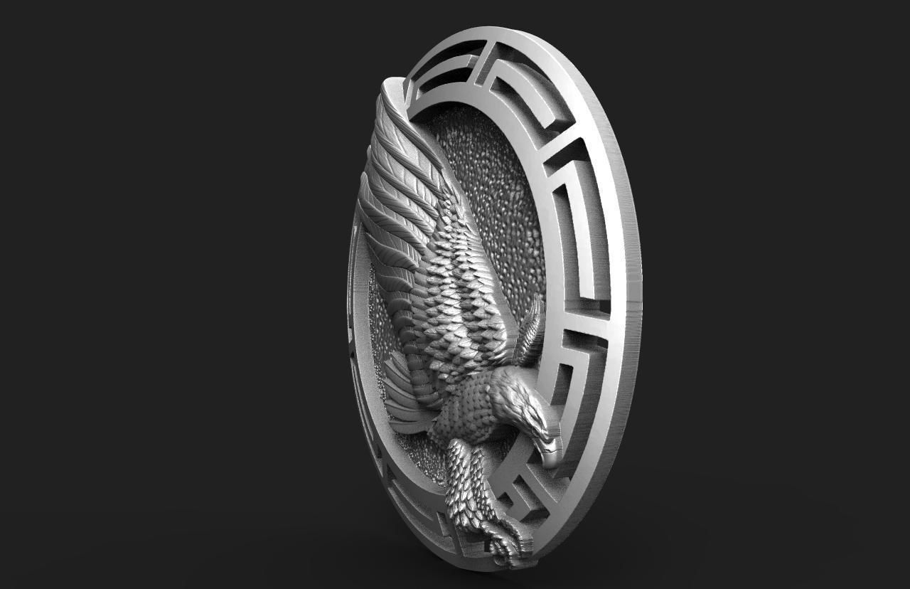 Eagle pendant  3D print model_5