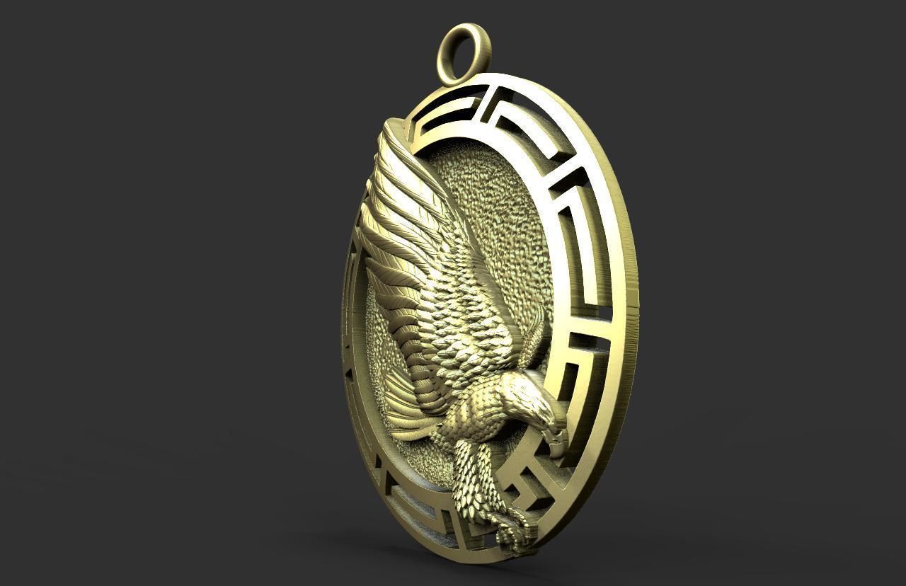 Eagle pendant  3D print model_1