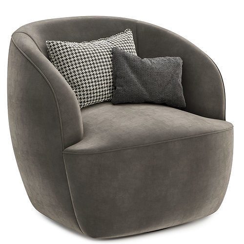 Gwyneth Ivory Boucle Chair 3D model 6