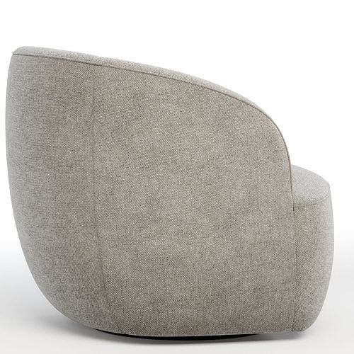 Gwyneth Ivory Boucle Chair 3D model 5