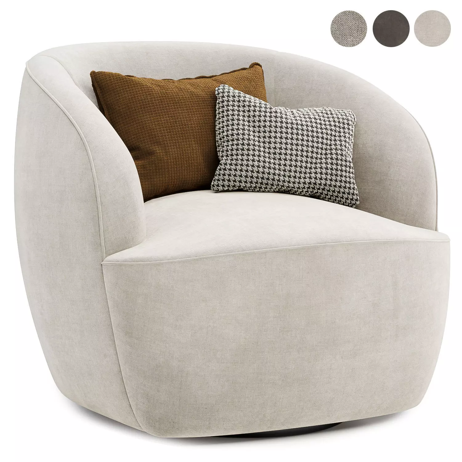 Gwyneth Ivory Boucle Chair 3D model