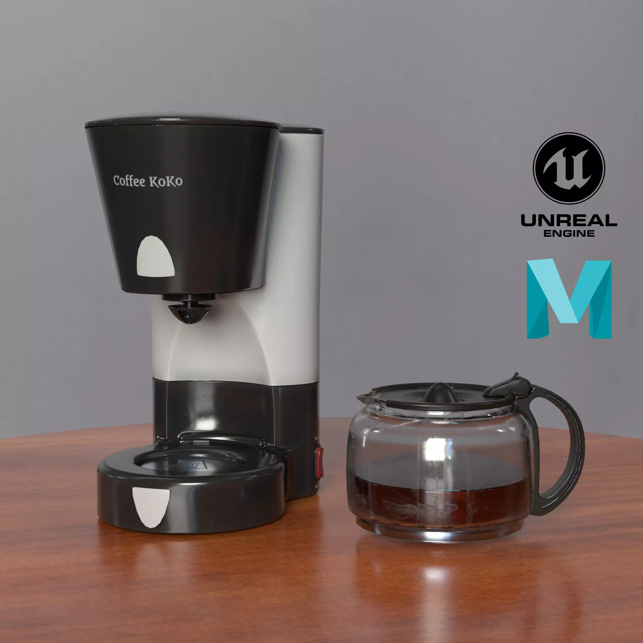 Coffee Brewer Free low-poly 3D model_0