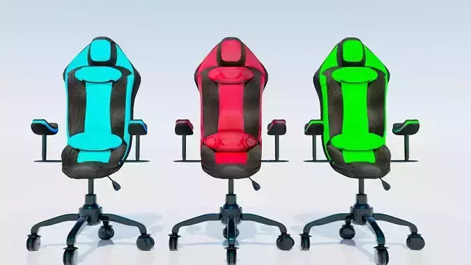 Gaming Chair 3D model low poly