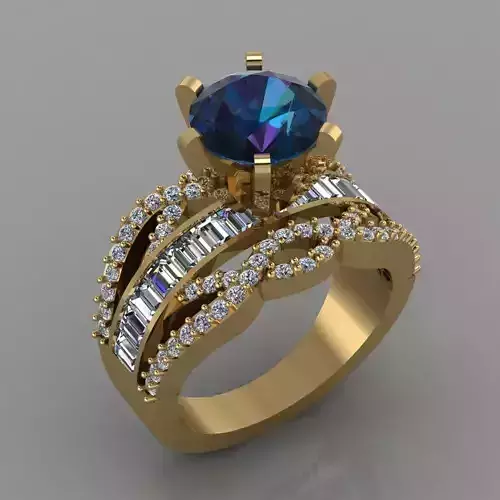 Diamond soliatire ring  for women 3D  print  Model