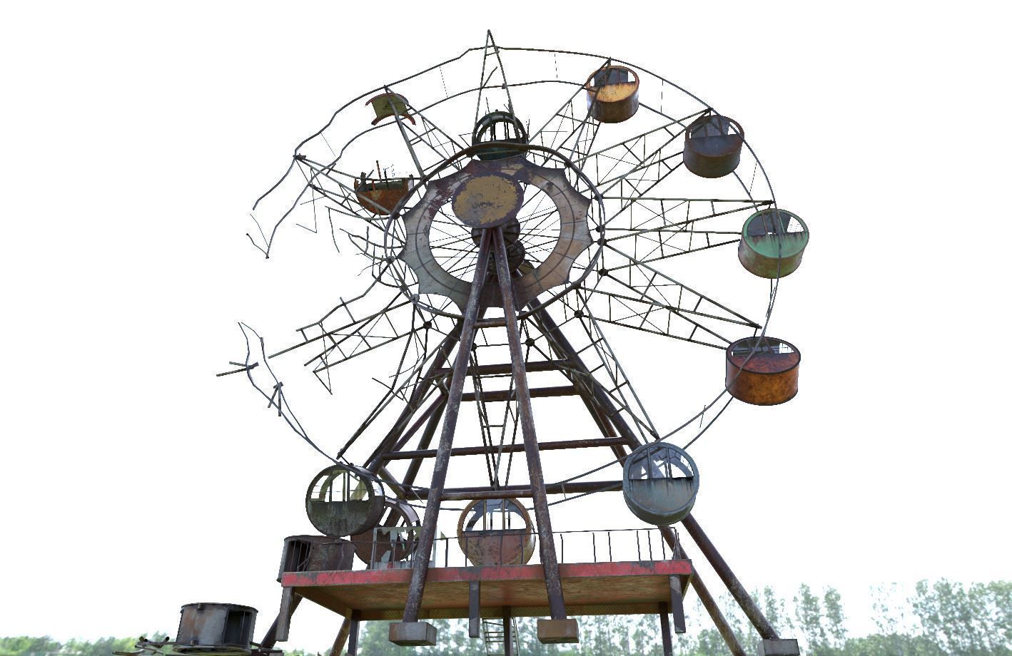 Destroyed Ferris Wheel 3D model_1