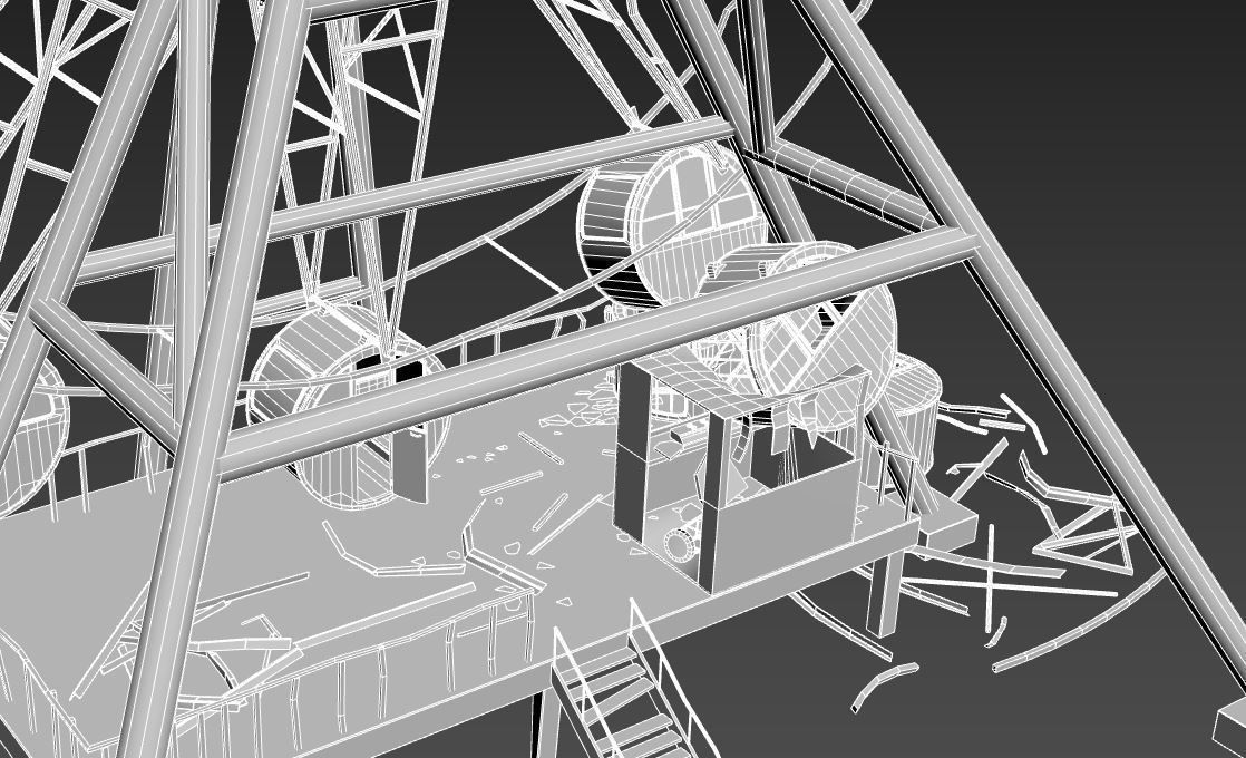 Destroyed Ferris Wheel 3D model_18