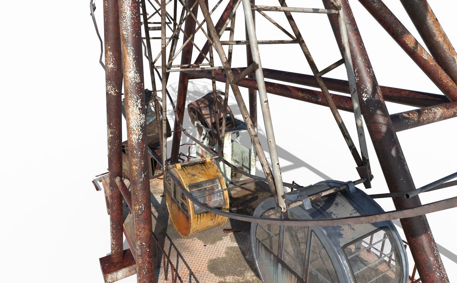 Destroyed Ferris Wheel 3D model_12