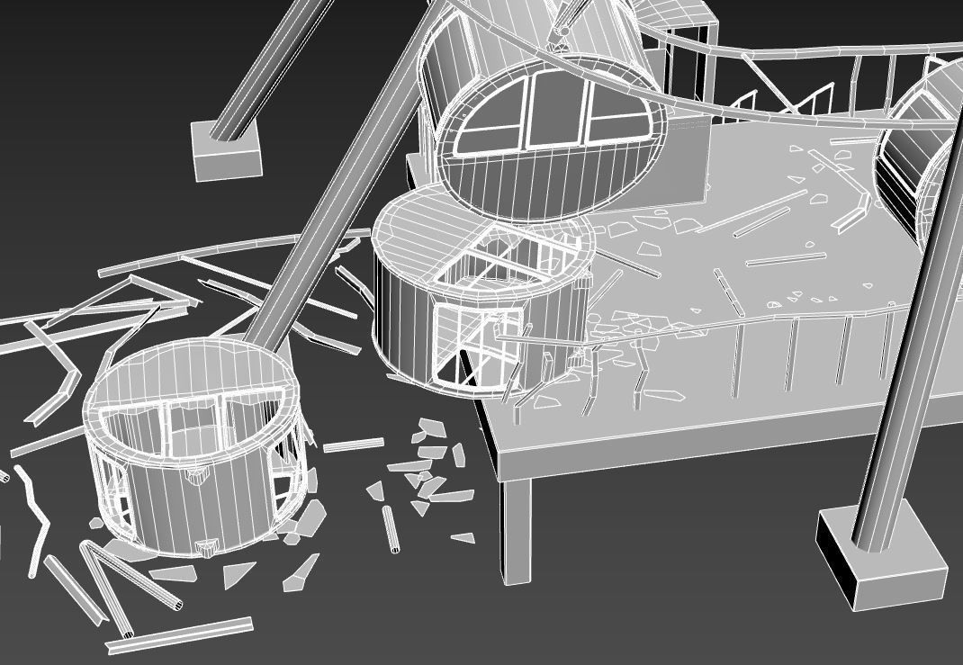 Destroyed Ferris Wheel 3D model_15