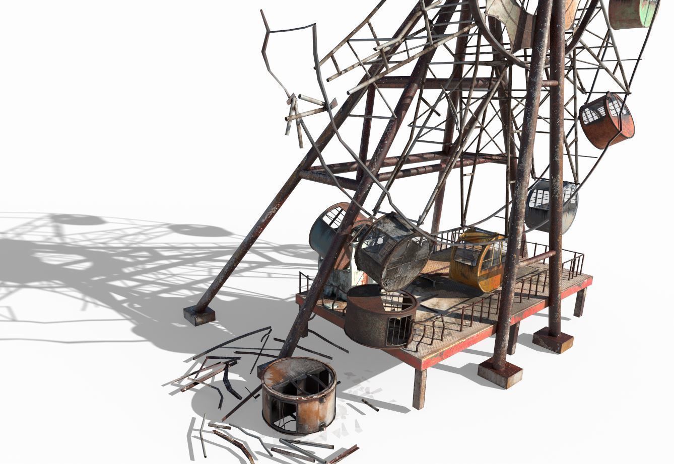Destroyed Ferris Wheel 3D model_10