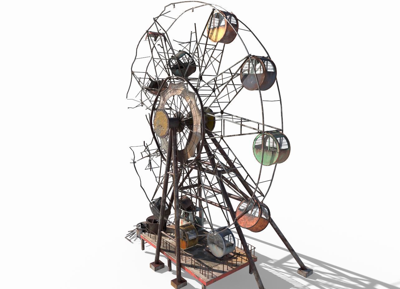 Destroyed Ferris Wheel 3D model_3