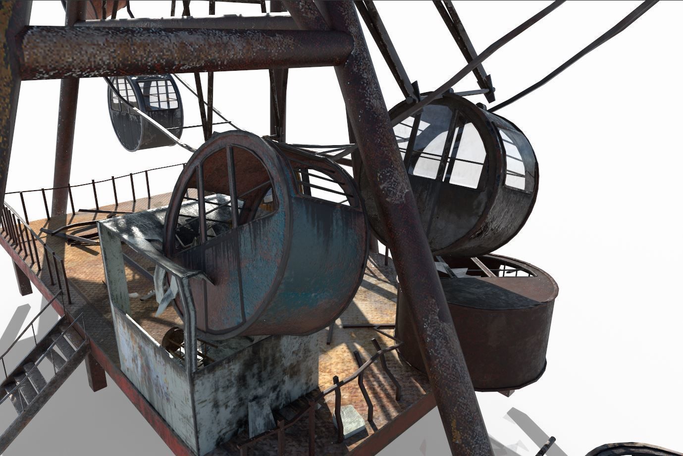 Destroyed Ferris Wheel 3D model_6