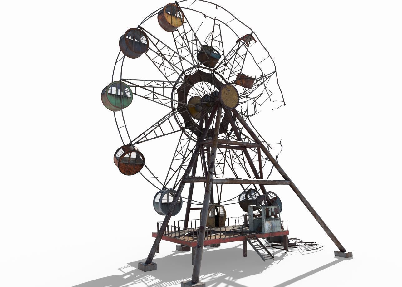 Destroyed Ferris Wheel 3D model_7