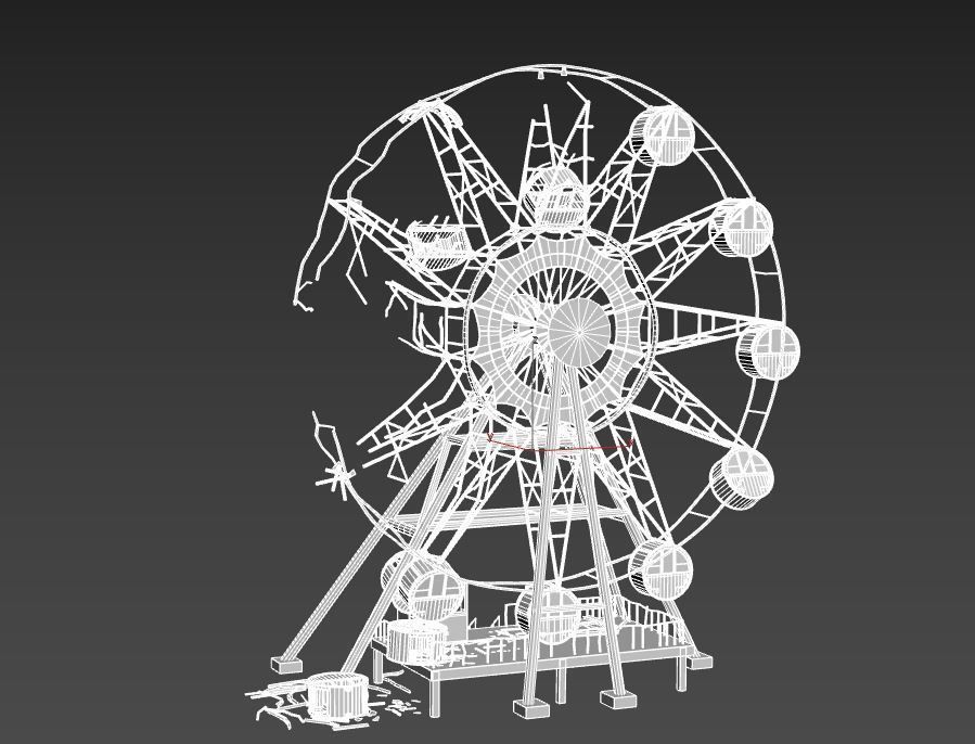 Destroyed Ferris Wheel 3D model_14
