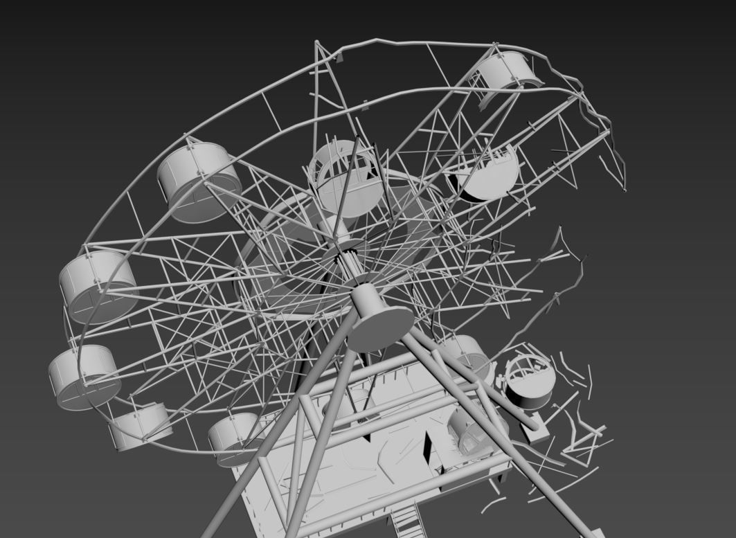 Destroyed Ferris Wheel 3D model_17