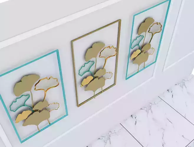 Decorative plants with gold stainless  m12