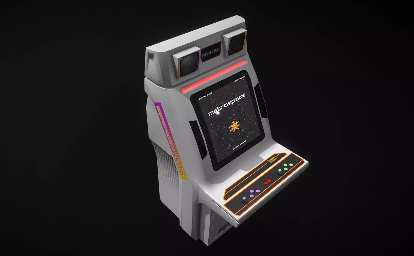 3D model Metrospace Arcade Machine Retro Game Cabinet VR / AR / low ...