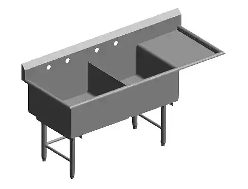 LAVATRASTOS stainless steel sink with two compartments