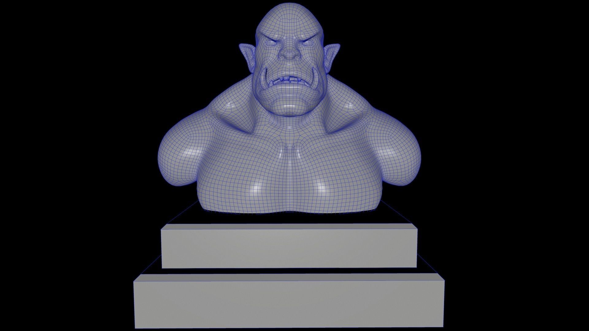 StatueOgre golden statue Low-poly 3D model_11