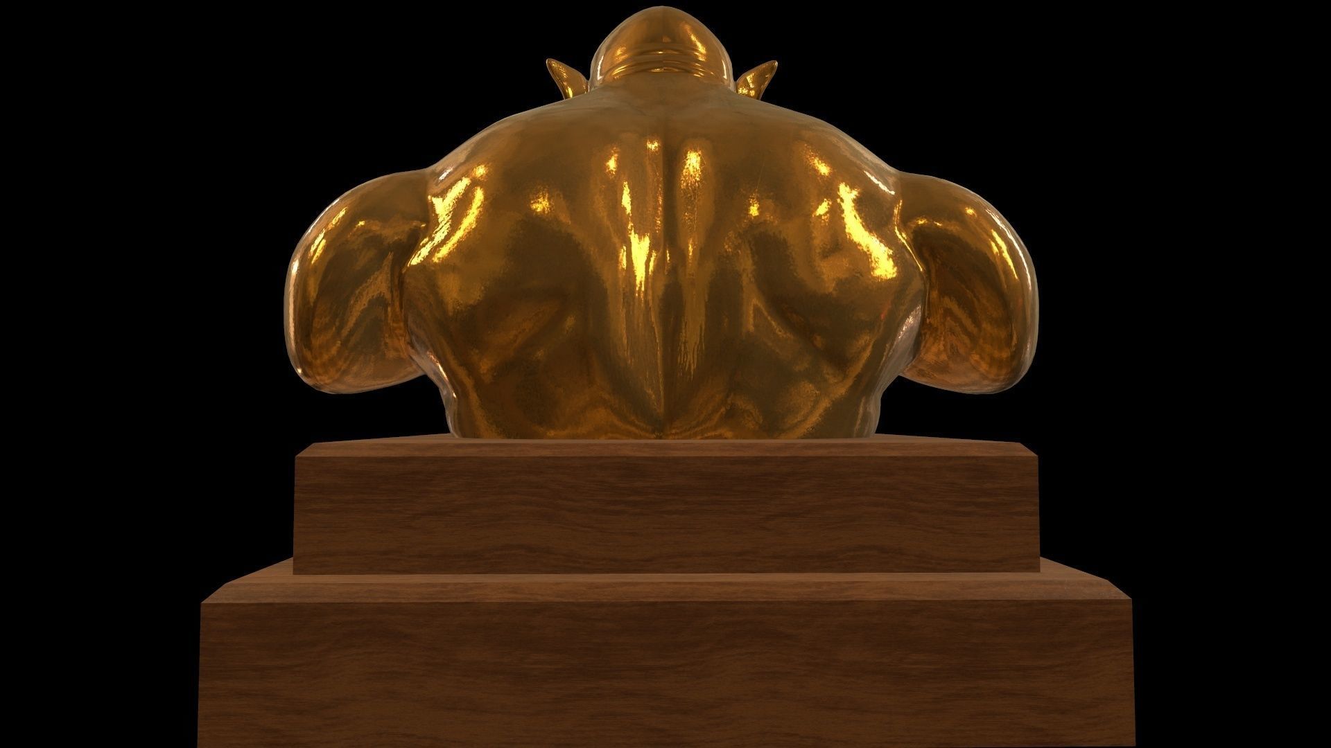 StatueOgre golden statue Low-poly 3D model_4