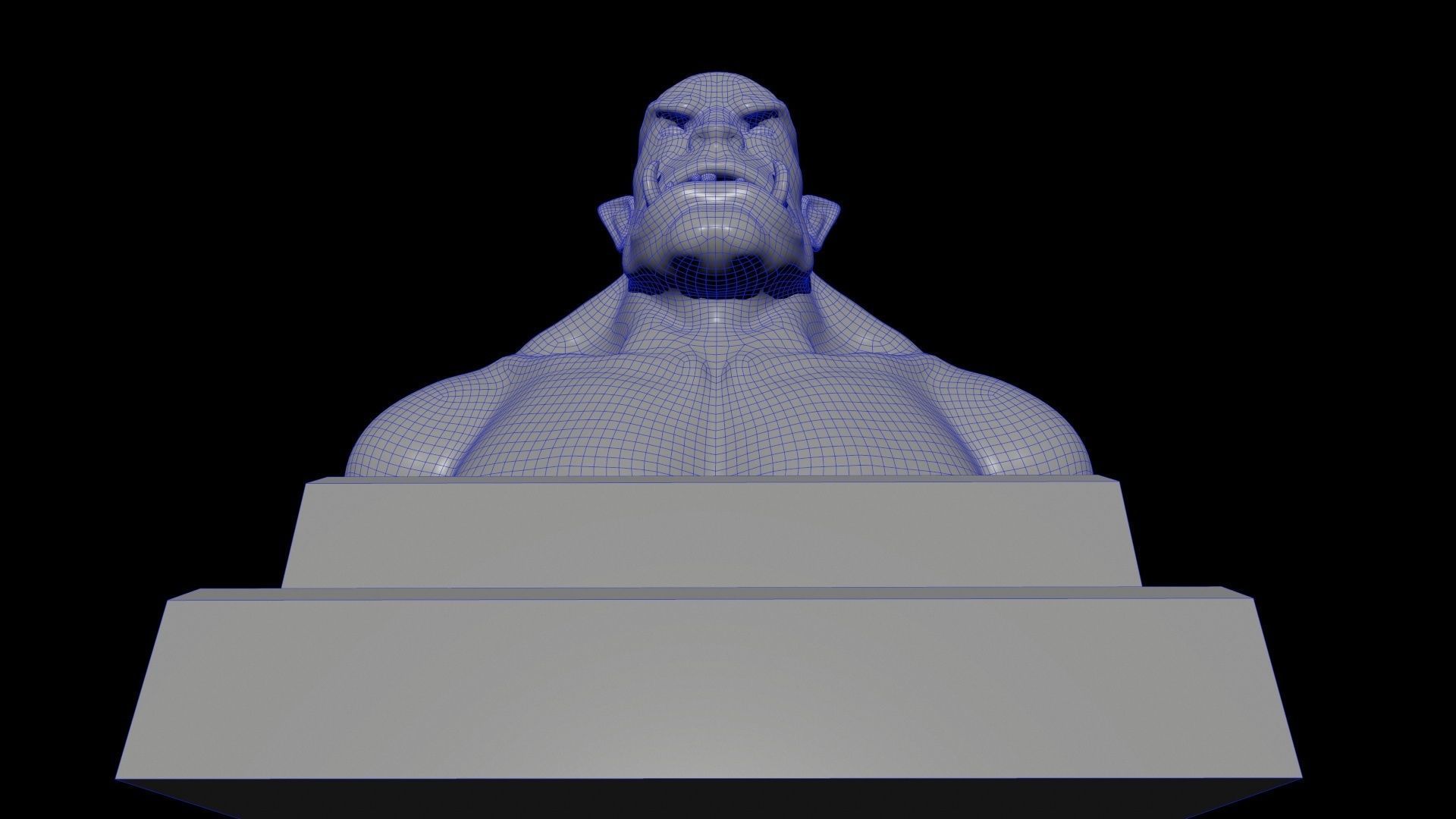 StatueOgre golden statue Low-poly 3D model_14