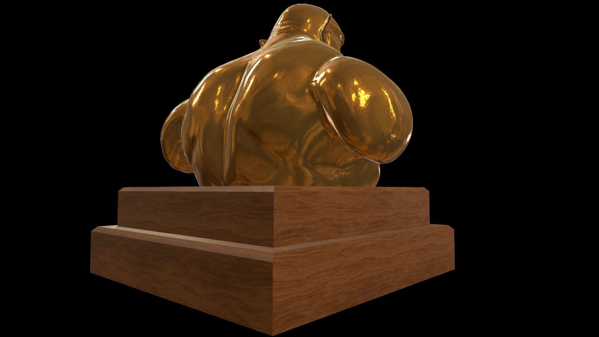 StatueOgre golden statue Low-poly 3D model_5