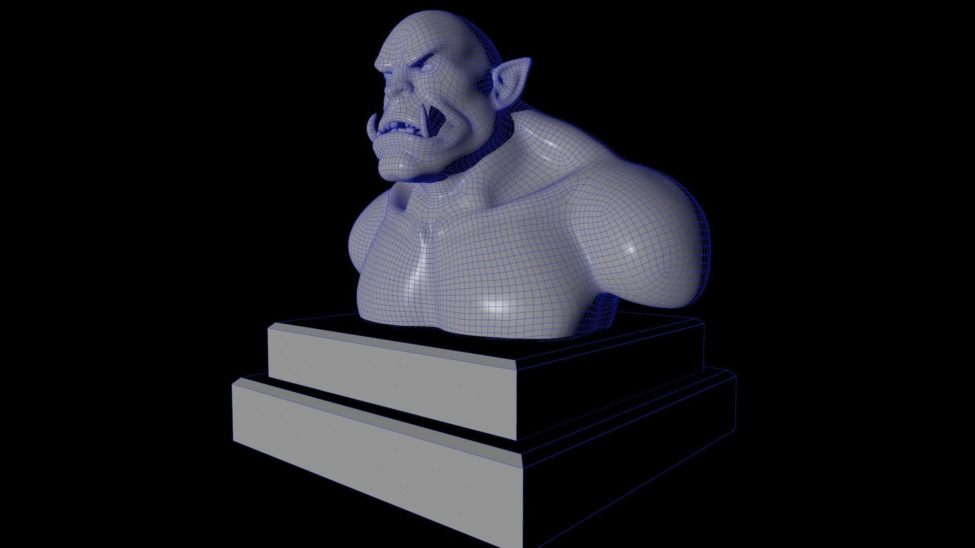 StatueOgre golden statue Low-poly 3D model_12