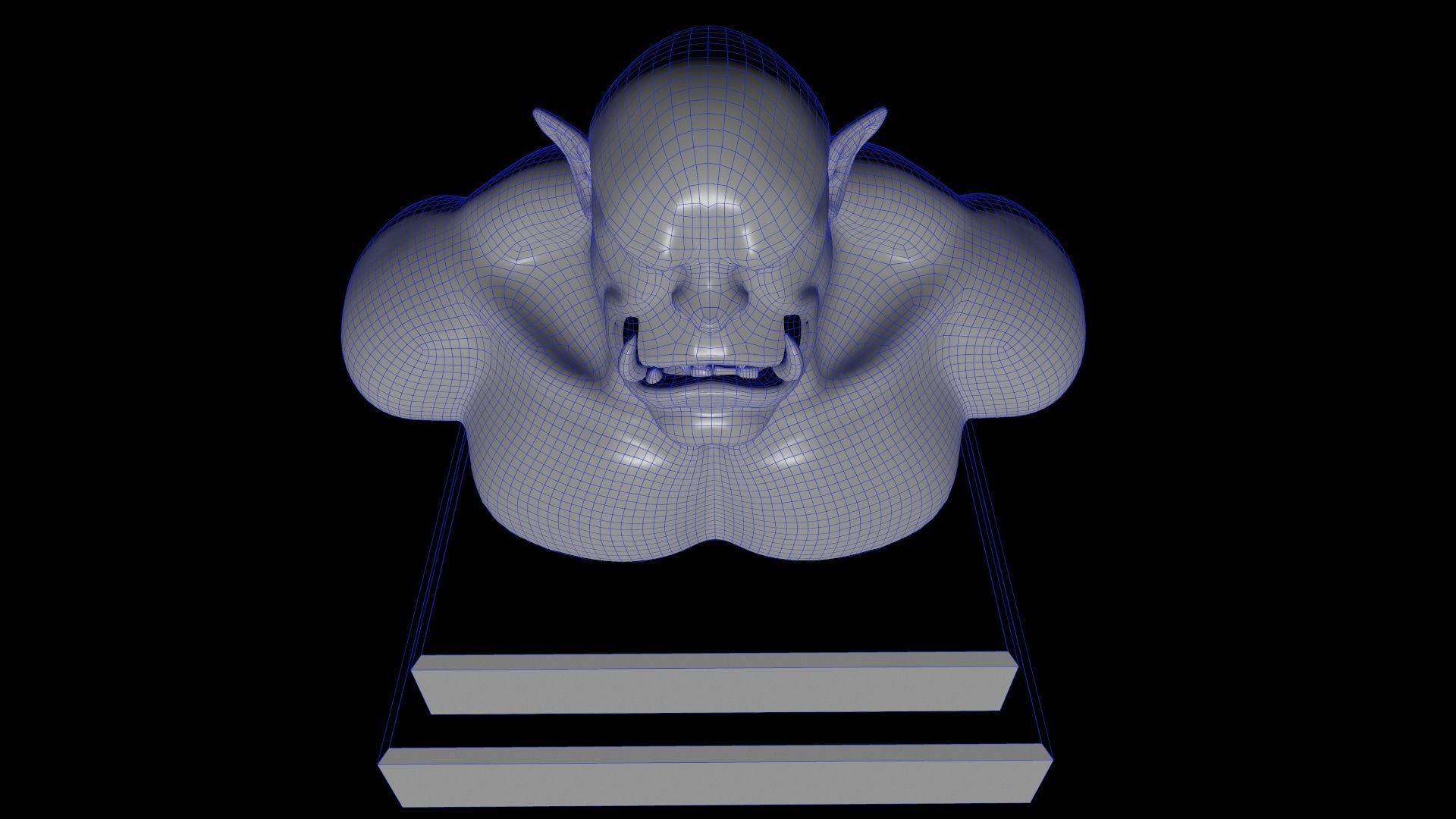 StatueOgre golden statue Low-poly 3D model_15