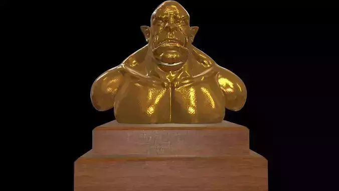 StatueOgre golden statue Low-poly 3D model