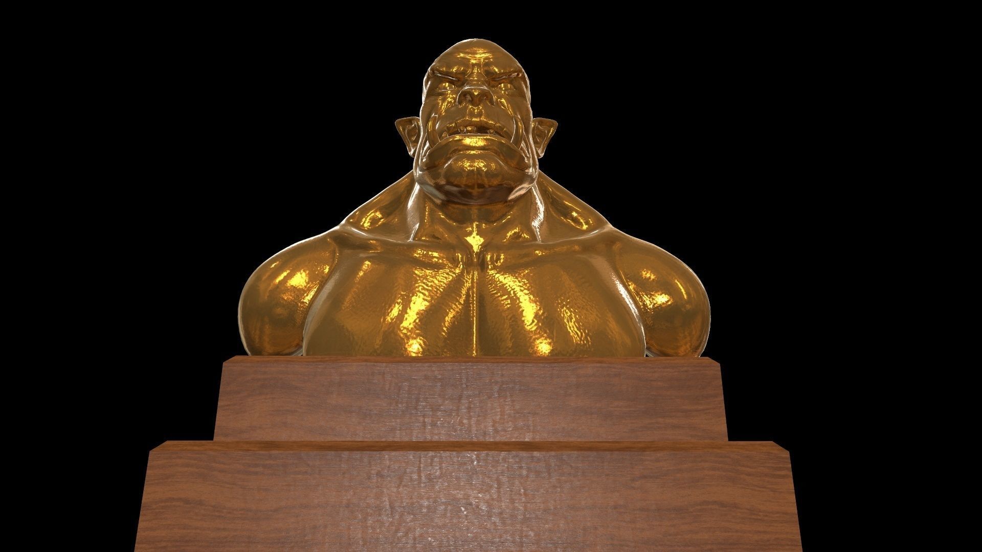 StatueOgre golden statue Low-poly 3D model_8