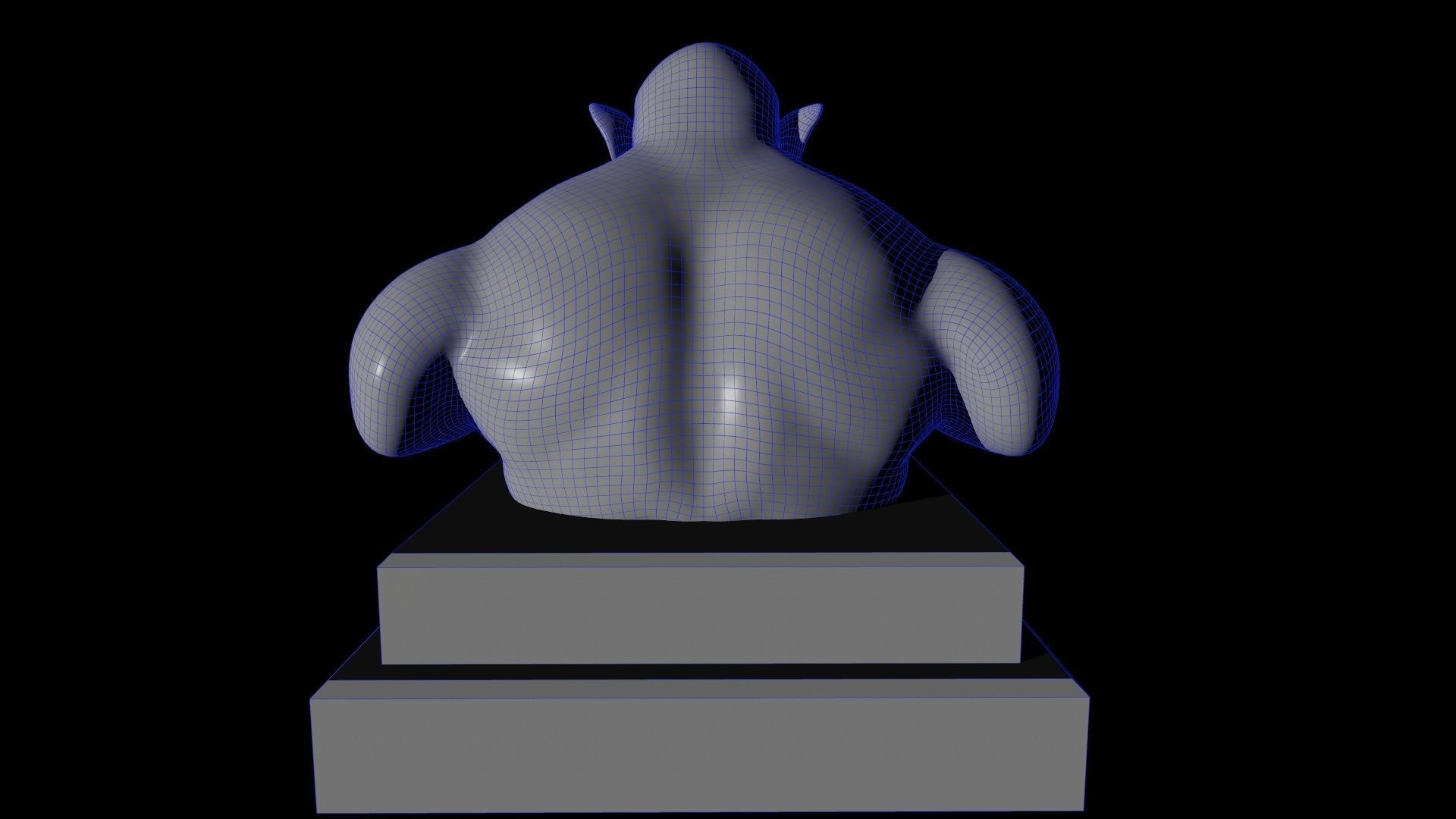 StatueOgre golden statue Low-poly 3D model_16