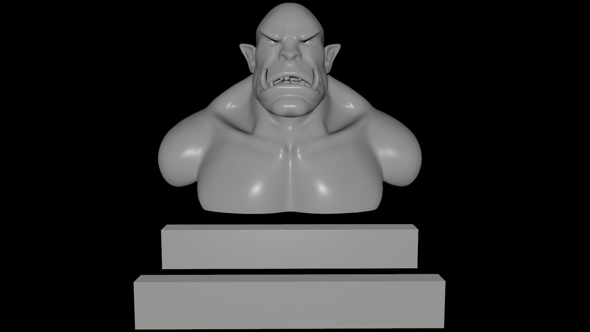 StatueOgre golden statue Low-poly 3D model_10