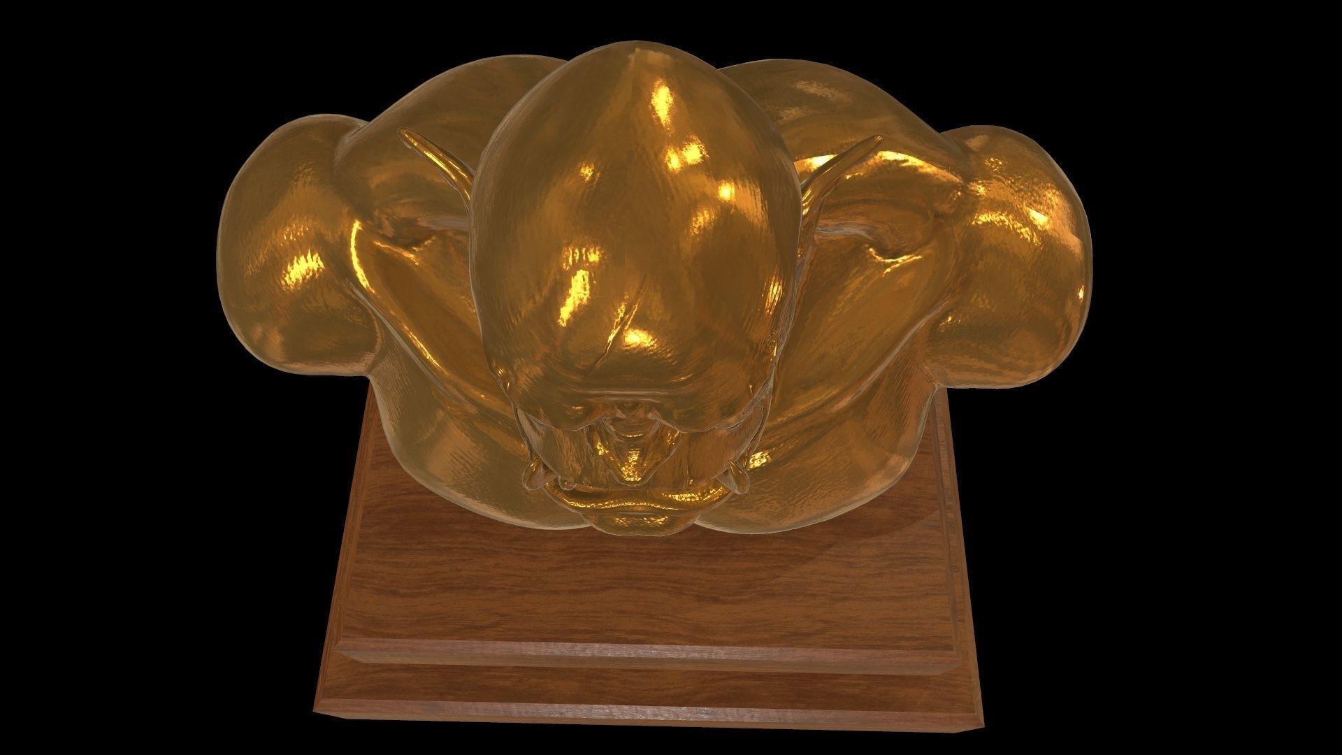 StatueOgre golden statue Low-poly 3D model_9