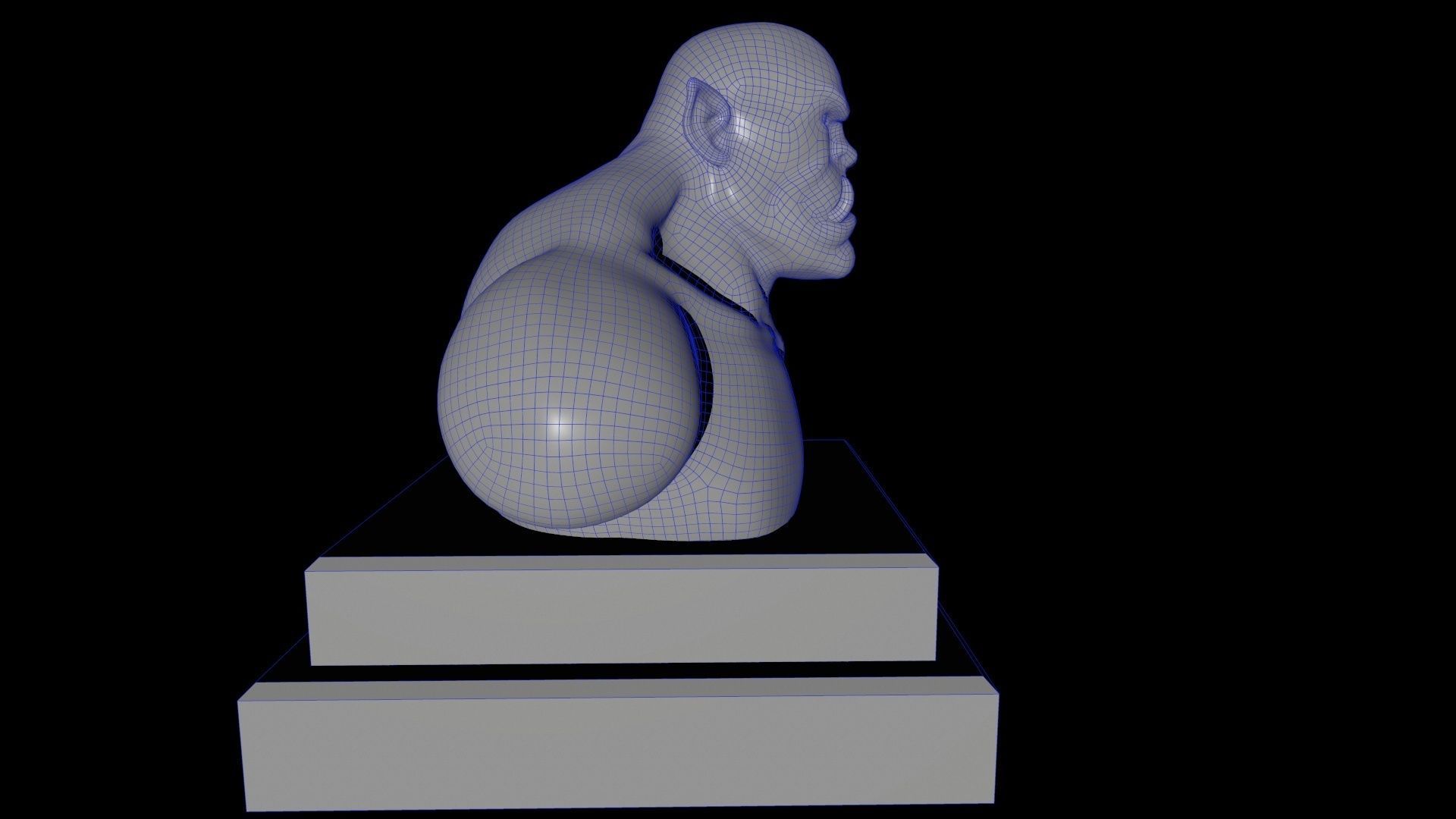 StatueOgre golden statue Low-poly 3D model_17