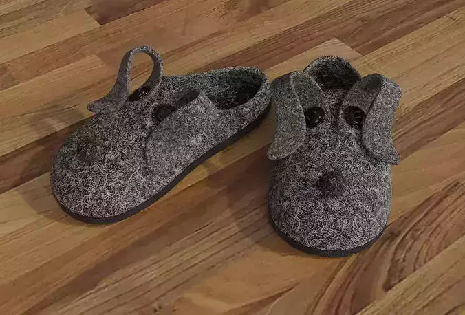  Childrens doggy style slippers 3D model