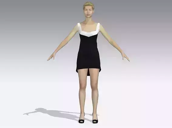 DRESS COLOR BLOCK BLACK AND WHITE LITTLE DRESS