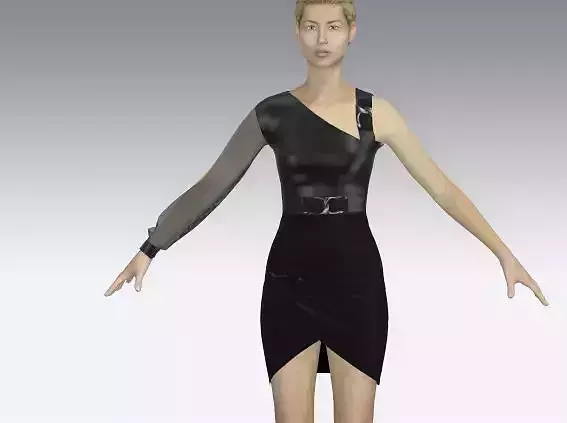 DRESS ASYMETRIC ONE SHOULDER WATERMELON 