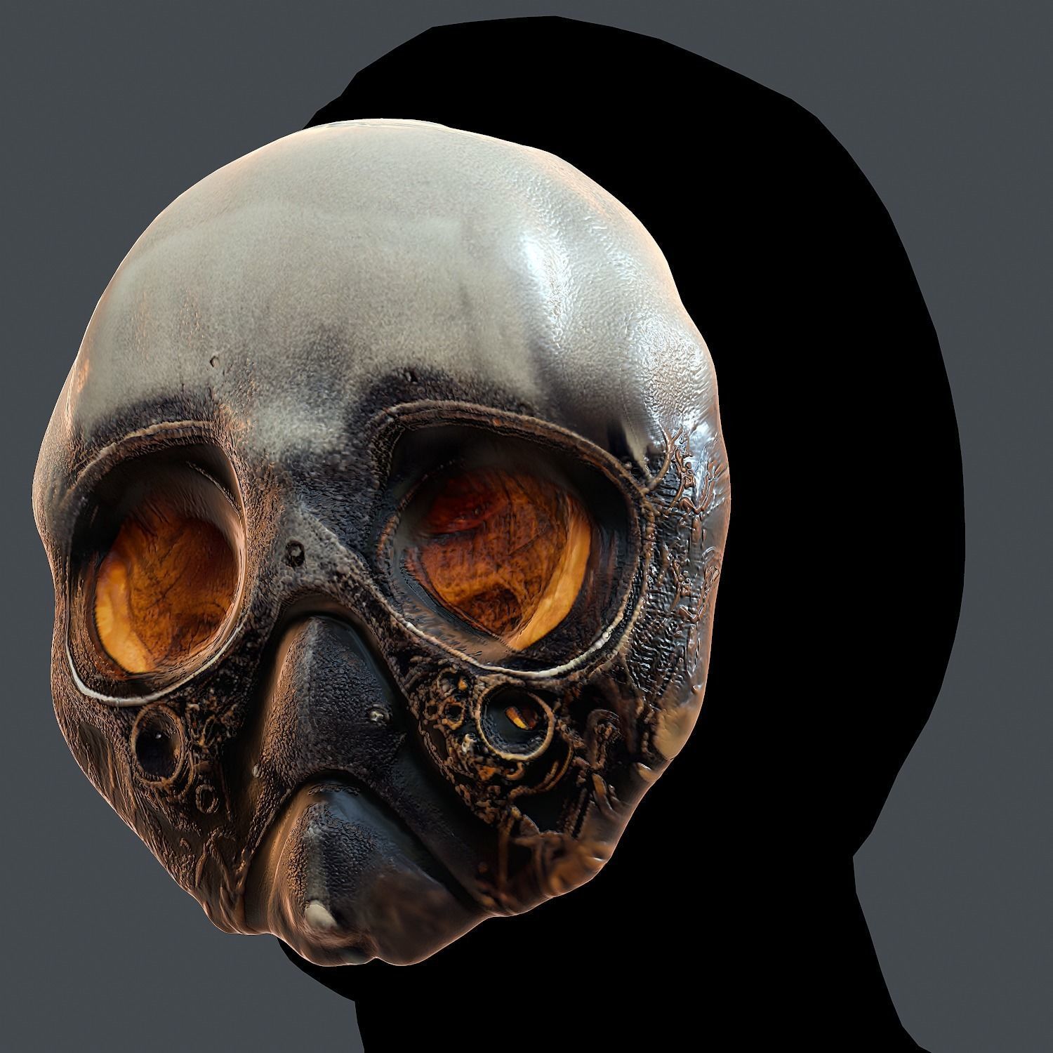 Gas mask printable helmet scifi character game space Low-poly  Low-poly 3D model_1